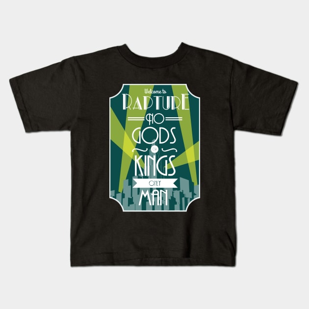 Deco No Gods Kids T-Shirt by Manoss